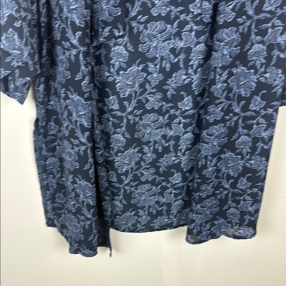 Tahari Blue Robe with Elegant Floral Print Size Large/XLarge - Picture 7 of 11